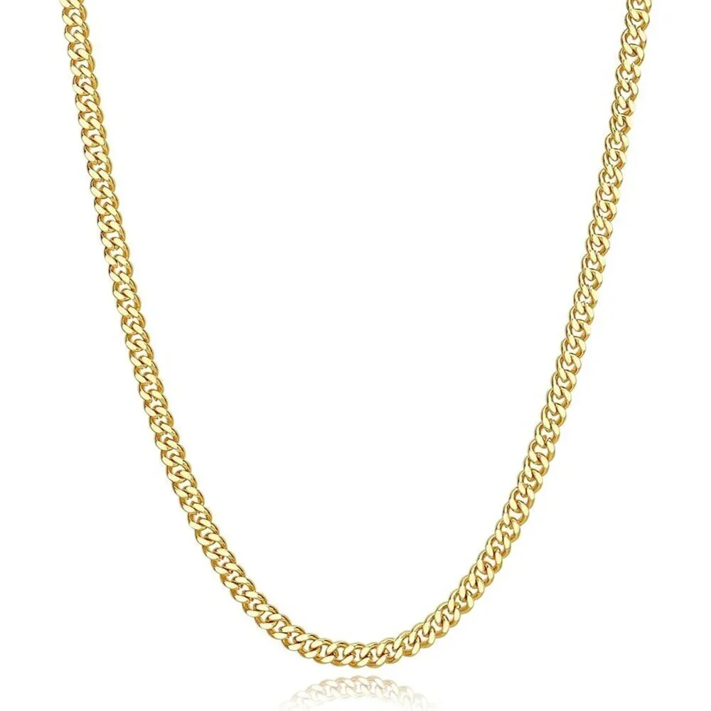 Men's Gold 5mm Stainless Steel Cuban Link Chain | Christmas Stocking Stuffers